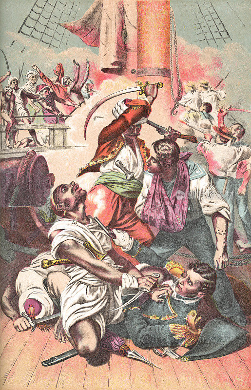 鲁本・詹姆斯《拯救斯蒂芬・迪凯特的生命》，阿朗佐・查普尔的版画- 19世纪